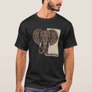 T-shirt Majestic Elephant in Aztec Design