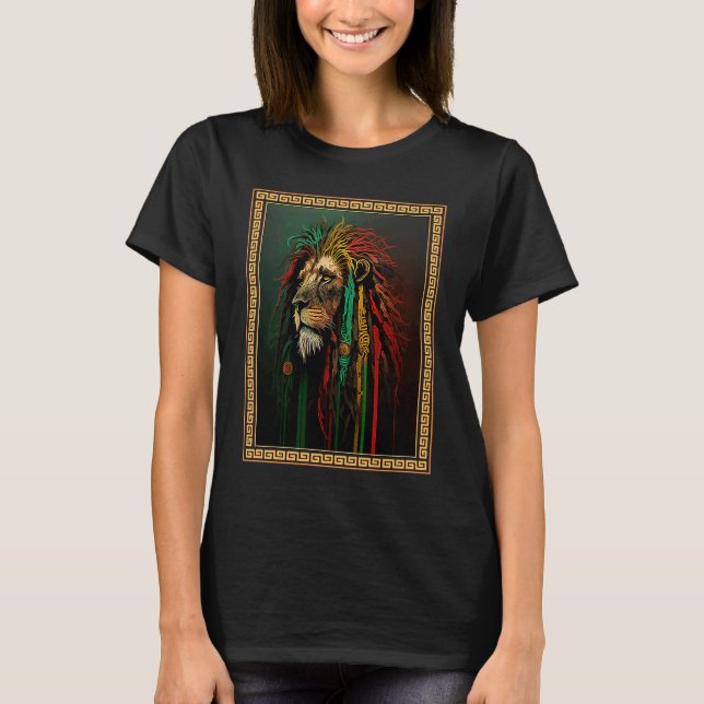 T-shirt Majestic Lion couleurs africaines (Devant)