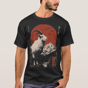T-shirt Majestic Mountain Chèvre Alpine Wildlife Design