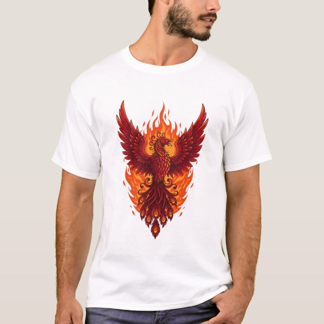 T-shirt Majestic Phoenix Flame Design | Art vectoriel en g (Devant)