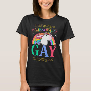 T-shirt Majestiquement Gay LGBTQ Pride drapeau Unicorn Mag
