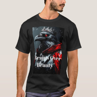 T-Shirt Majestueux Couronne Royale Corbeau Cerveau