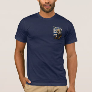 T-shirt Majestueux Lion de Juda avec drapeau israélien