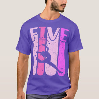 T-shirt Majorette fille 5e anniversaire Baton Twirling