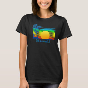 T-shirt Makalawena Beach Hawaii Retro Tropical Beach Sunse