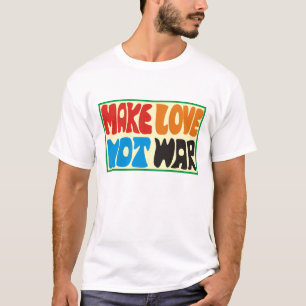 T-shirt Make Love not était Hippie Sort