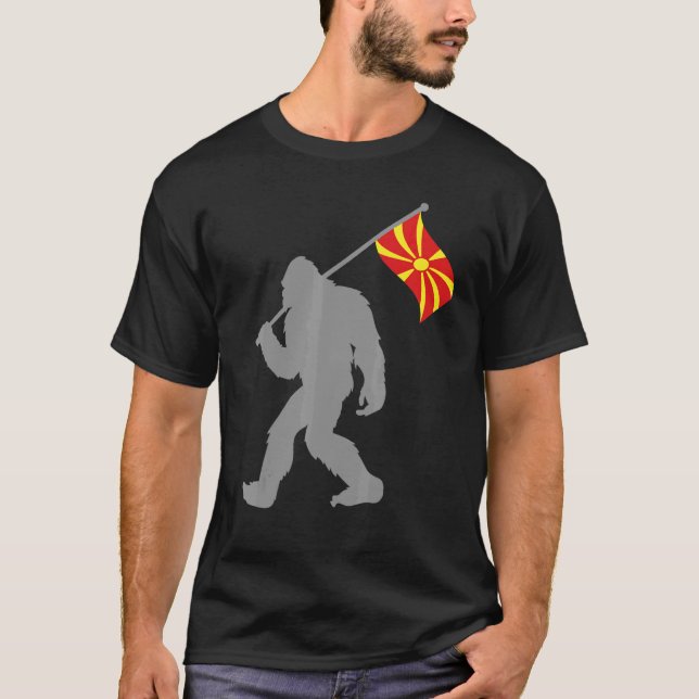 T-shirt Makedonija Ou Drapeau Nord-Macédonien Sur La Masse (Devant)