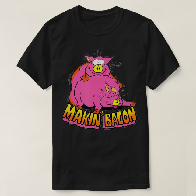 T-shirt Makin Bacon Funny BBQ bacon  (Design devant)