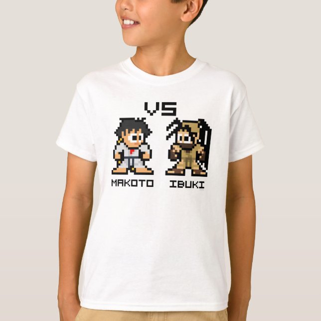 T-shirt Makoto VS Ibuki 8 bits (Devant)
