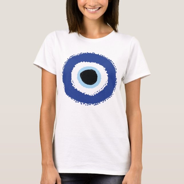 T-shirt Mal Oeil Artiste Bleu Grec (Devant)