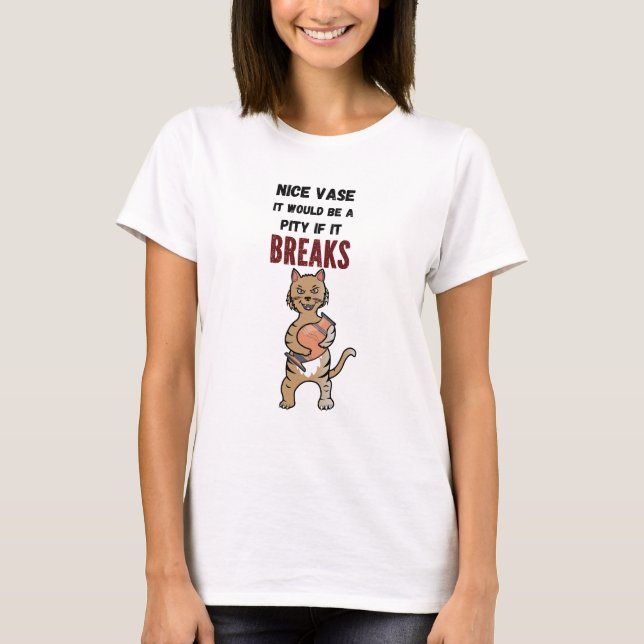 T-shirt Mal oeil chat, malicieux chat. Chat drôle (Devant)
