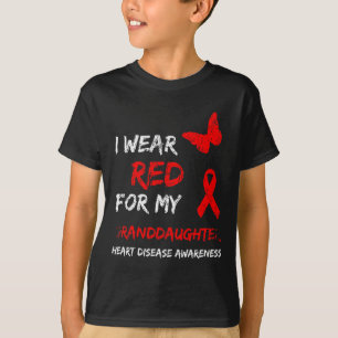 T-shirt Maladie Cardiaque Je Porte Du Rouge Pour Ma Petite