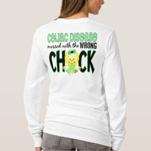 T-shirt Maladie coeliaque salie avec le poussin faux