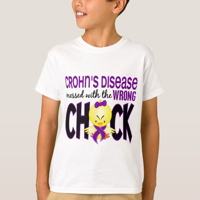 T-shirt Maladie de Crohn salie avec le poussin faux (Devant)