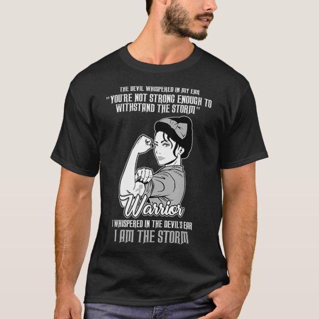 T-shirt Maladie De Parkinson Ruban D'Argent Je Suis La Tem (Devant)