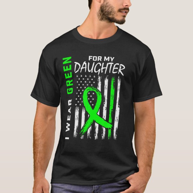 T-shirt Maladie rénale cérébrale verte de la fille Aware (Devant)