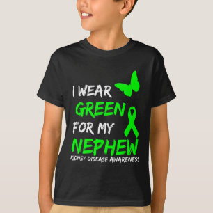 T-shirt Maladie rénale Je Porte Du Vert Pour Mon Ruban Nep