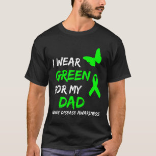 T-shirt Maladie rénale Je Porte Vert Pour Mon Papa Ruban