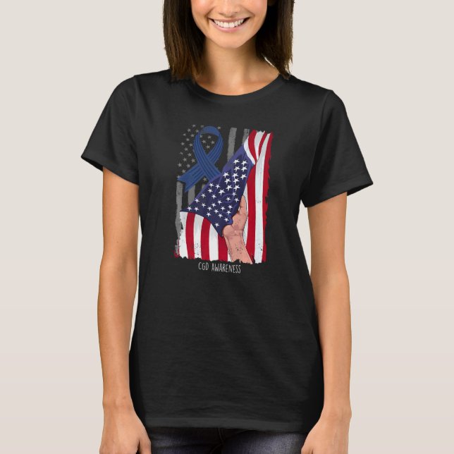 T-shirt Maladies congénitales et génétiques Drapeau améric (Devant)