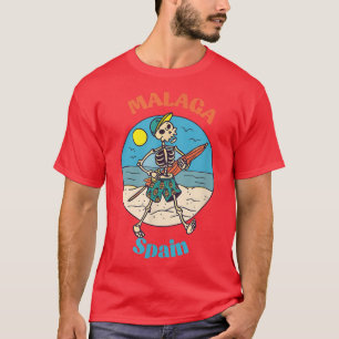 T-shirt Malaga Espagne Squelette souvenir 