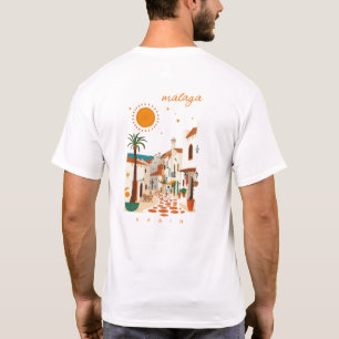 T-shirt Malaga Málaga Espagne ville blanche vêtements