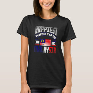 T-shirt Malaisie Drapeau malaisien Plus heureux quand je s