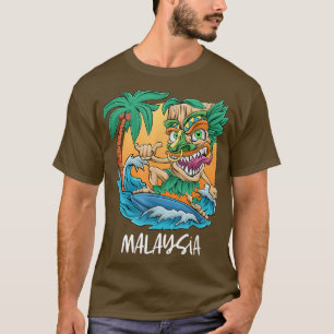 T-shirt Malaisie Palm Tree Surf Beach Vacances Tiki Man