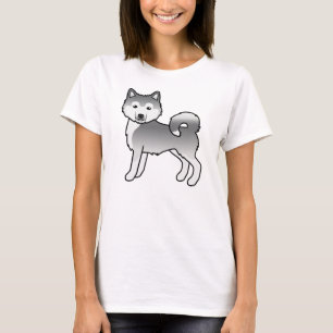 T-shirt Malamute Esquimau Argenté Chien de Dessin Animé Mi