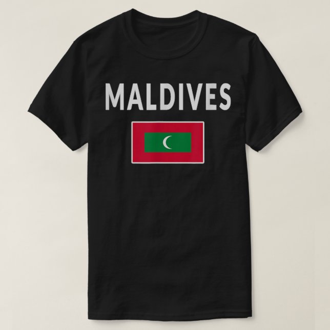T-shirt Maldives Maldivian Tee Flag souvenir Gift Male (Design devant)