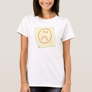 T-shirt malheureux de note de post-it de visage