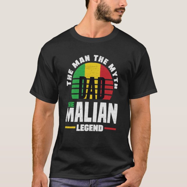 T-shirt Mali Mali Mali Mali Fête des pères du drapeau (Devant)