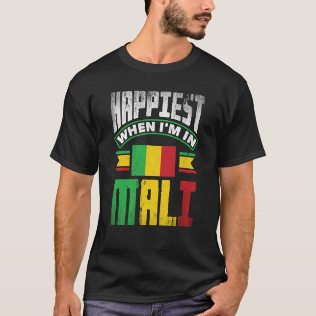 T-shirt Mali Mali Mali Mali Mali : Un Drapeau Qui Se Dérou (Devant)