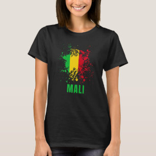 T-shirt Mali Retro Vintage Aquarelles Sport Malien Drapeau