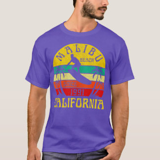 T-shirt Malibu Beach California Surf Surfer Ocean Vinta