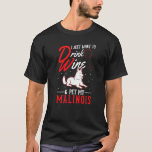 T-shirt Malinois belge et vin Chien berger hollandais Mali