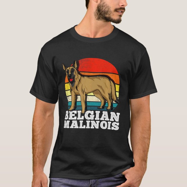 T-shirt Malinois belge Retro (Devant)
