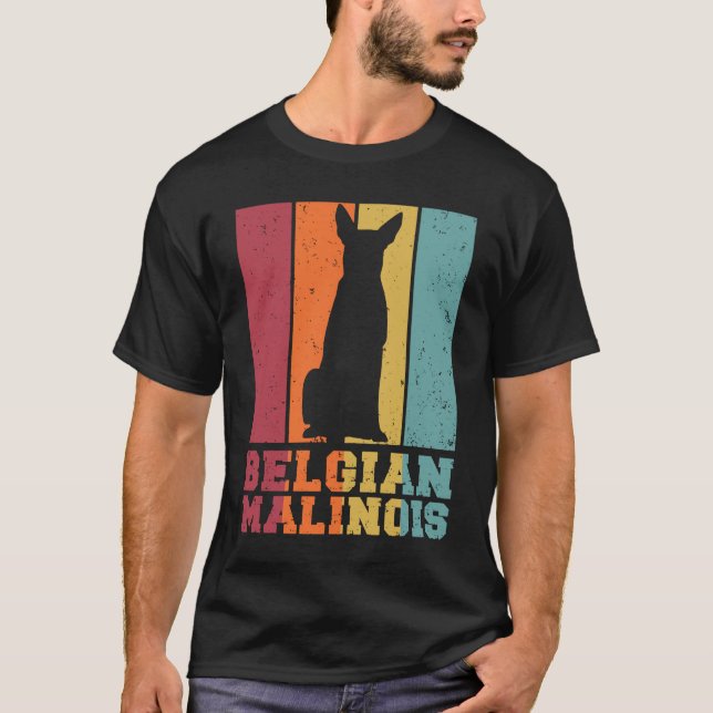 T-shirt Malinois belge vintage (Devant)