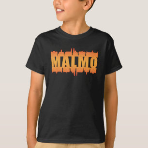 T-shirt Malmo Suède City Skyline Cityscape Idée cadeau