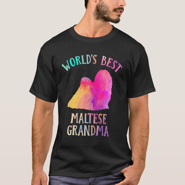 T-shirt Maltese Dog Grandma  Worldu2019s Best Maltese Gran (Devant)