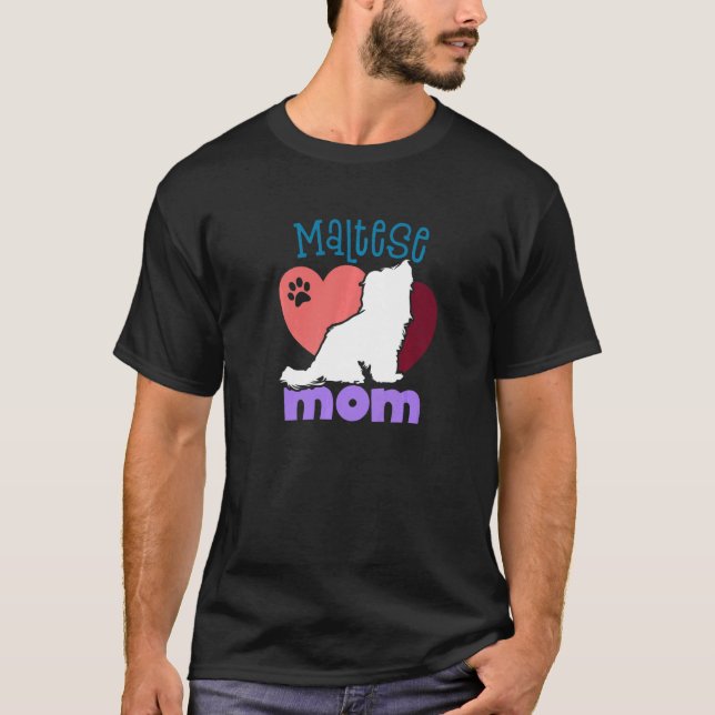 T-shirt Maltese dog Mom Maltese (Devant)