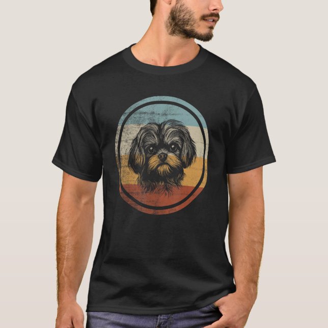T-shirt Maltese Dog Retro Style (Devant)