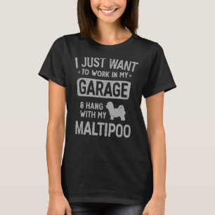 T-shirt Maltipoo Papa Garage Hommes Accroché