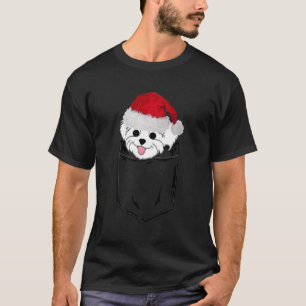 T-shirt Maltipoo Père Noël Chien de poche de Noël Drôle No