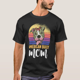 T-shirt Mama American Bully Maman Messy Bun Fête des Mères