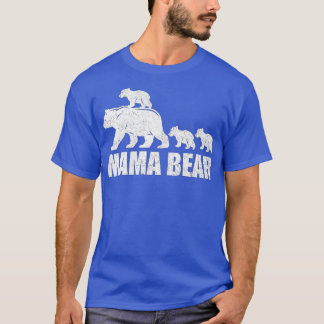 T-shirt Mama Bear 3 Cubs Mama Bear Maman 3 Kid -gigapixel-