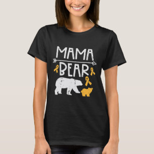 T-shirt Mama Bear Childhood Cancer Ribbon Awareness Maman 