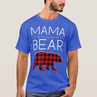 T-shirt Mama Bear Christmas Pajamas Matching Family Plaid 