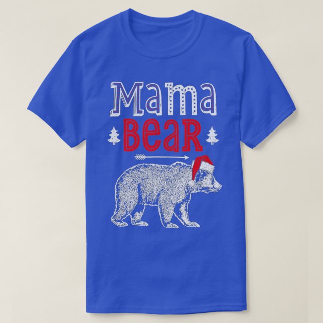 T-shirt Mama Bear Christmas Santa  Family Matching Pajamas (Design devant)