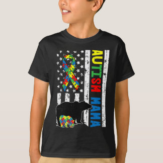 T-shirt Mama Bear Matching Family Autism Awareness Gifts F