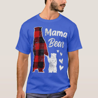 T-shirt Mama Bear Mothers Day Cube Family Buffalo Plaid St